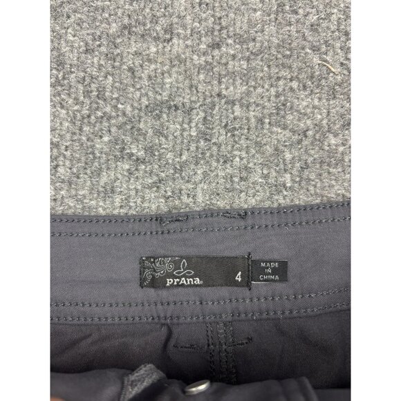 prAna Shorts Womens 4 Gray Nylon Stretch Hiking Travel Zip Pockets Drawstring - Picture 2 of 7